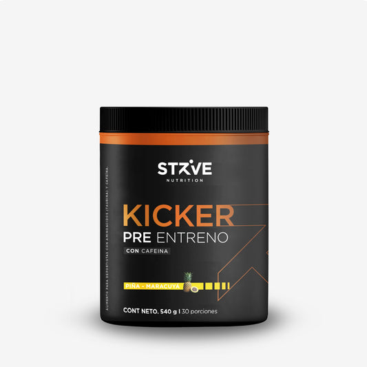Kicker pre entreno Strive — suplemento de energía y foco para el entrenamiento con cafeína