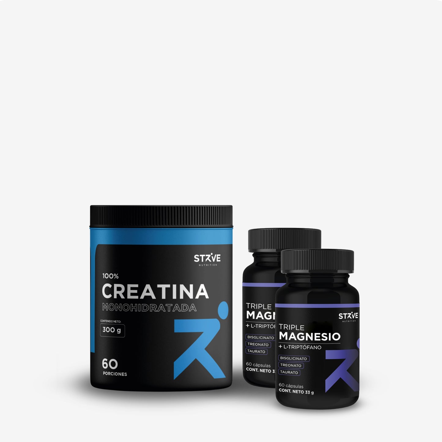 Recovery Pack Strive — pack de suplementos para recuperación muscular con magnesio y Creatina