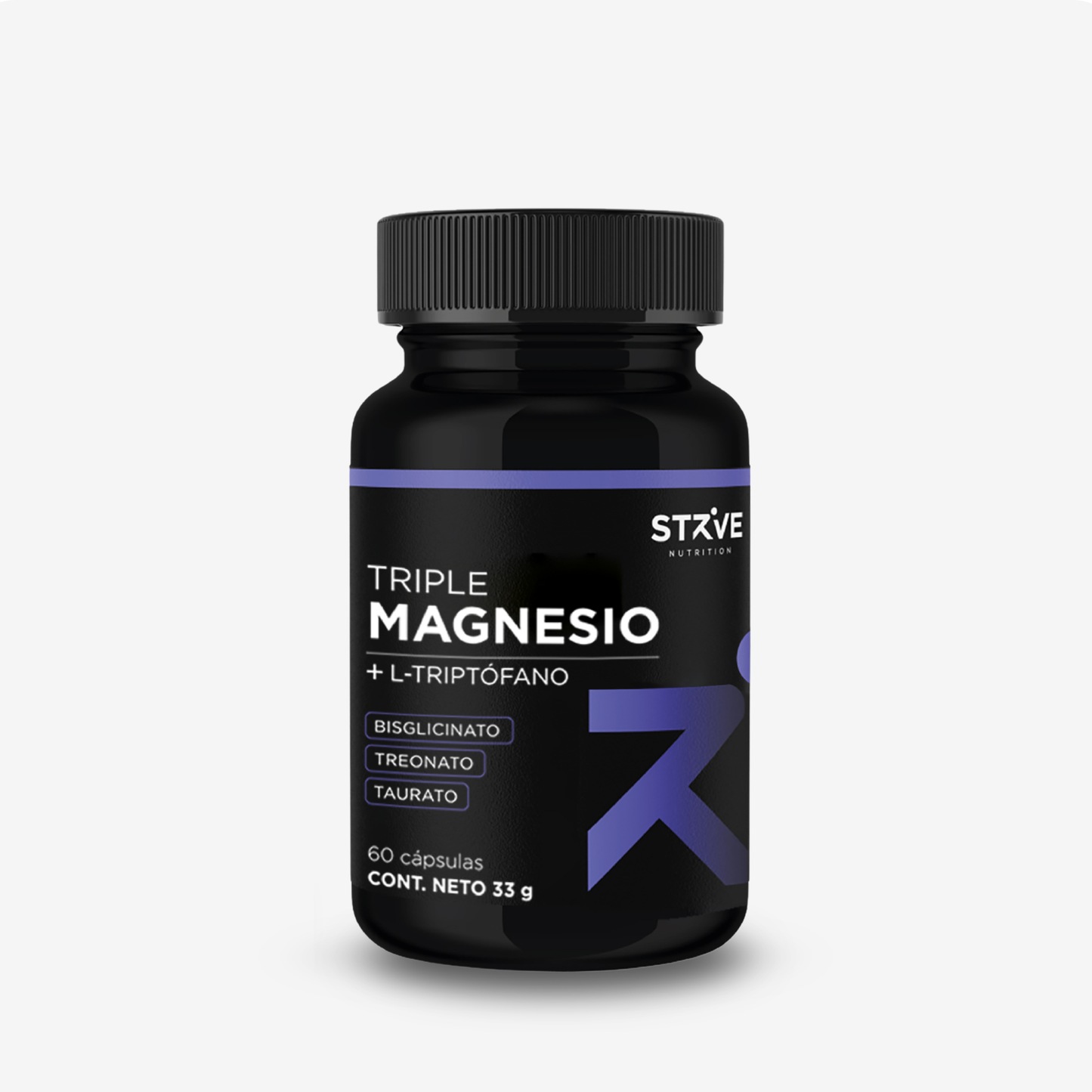Triple magnesio con triptófano Strive en cápsulas — para el sueño, el estrés y el sistema nervioso