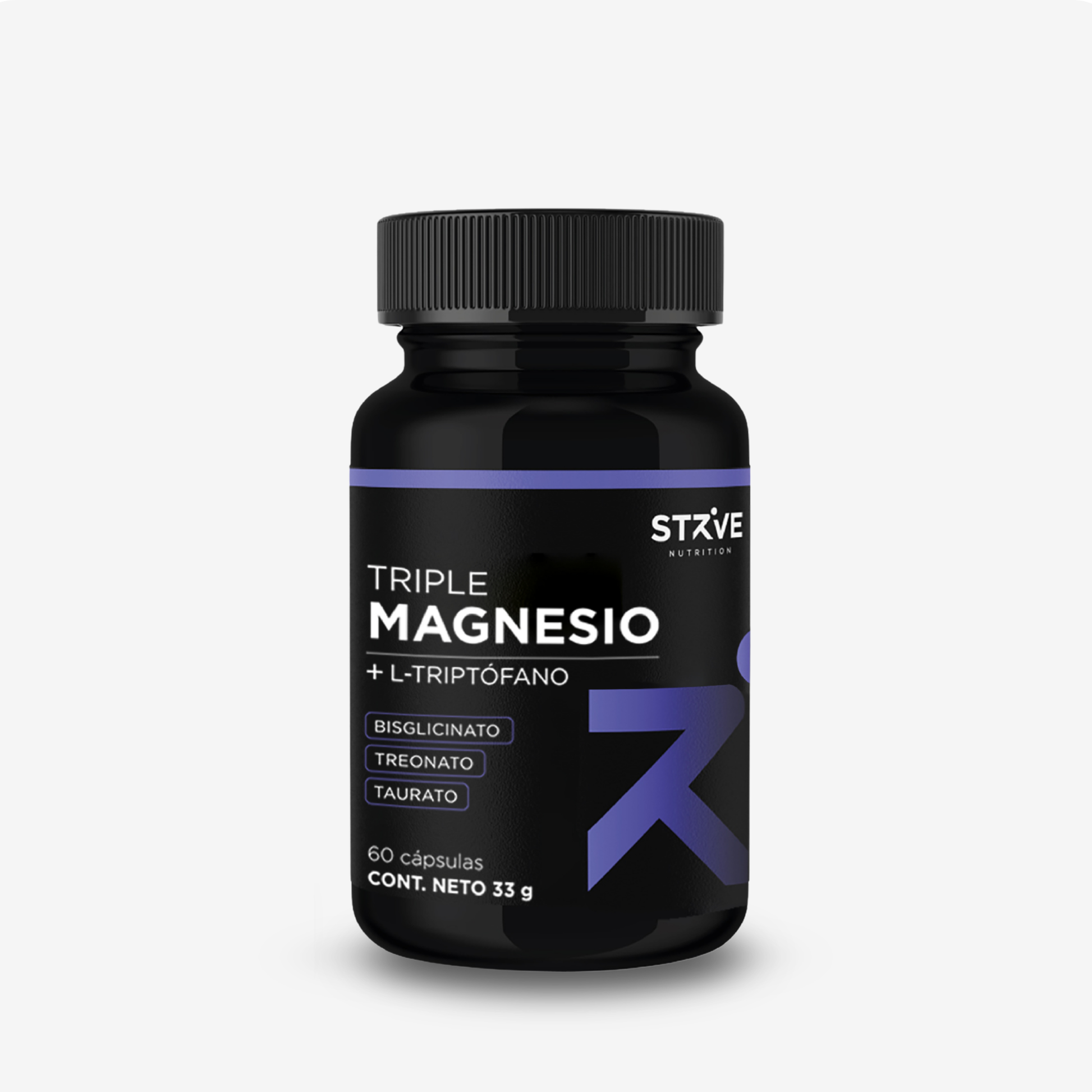 Triple magnesio con triptófano Strive en cápsulas — para el sueño, el estrés y el sistema nervioso