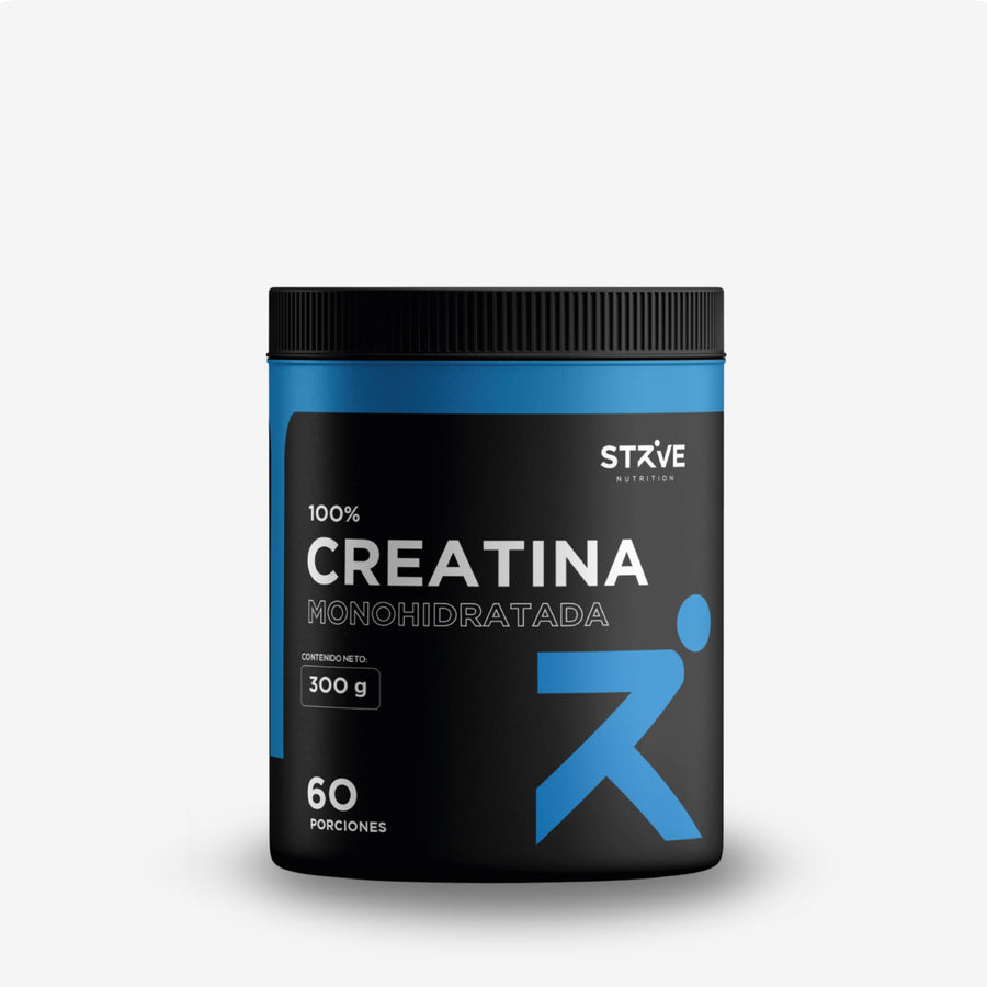Creatina monohidratada micronizada Strive 300g — suplemento de fuerza y rendimiento deportivo